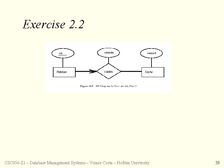 Exercise 2. 2 CSC 056 -Z 1 – Database Management Systems – Vinnie Costa