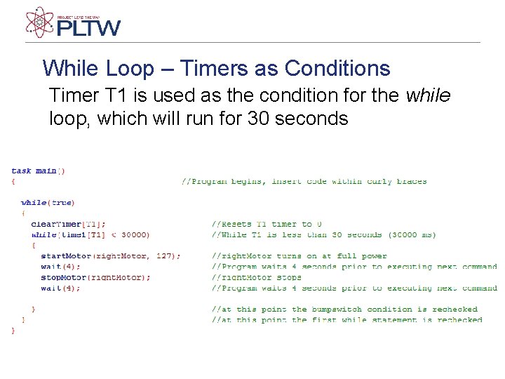 While Loop – Timers as Conditions Timer T 1 is used as the condition