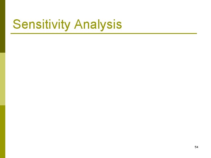 Sensitivity Analysis 54 