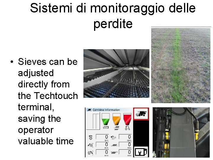 Sistemi di monitoraggio delle perdite • Sieves can be adjusted directly from the Techtouch