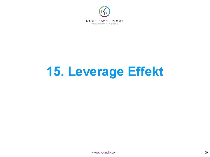 15. Leverage Effekt www. bgundp. com 50 