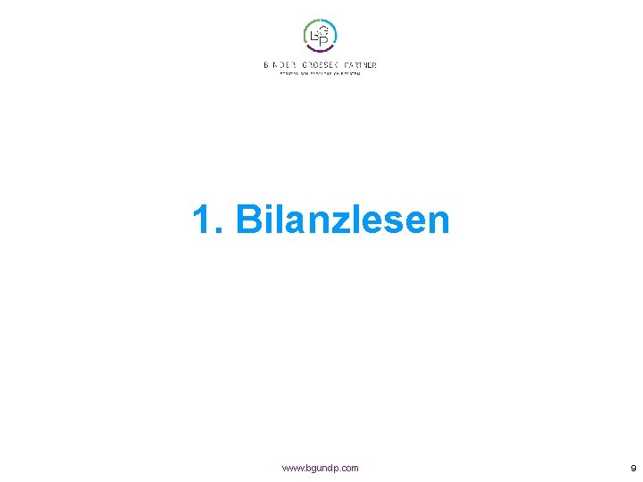 1. Bilanzlesen www. bgundp. com 9 