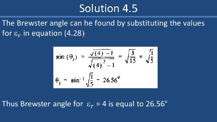 Solution 4. 5 
