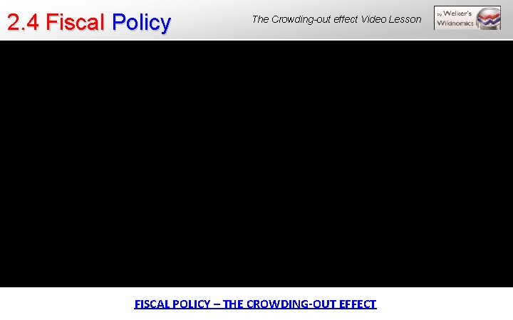 2. 4 Fiscal Policy The Crowding-out effect Video Lesson FISCAL POLICY – THE CROWDING-OUT