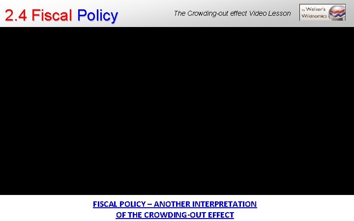 2. 4 Fiscal Policy The Crowding-out effect Video Lesson FISCAL POLICY – ANOTHER INTERPRETATION