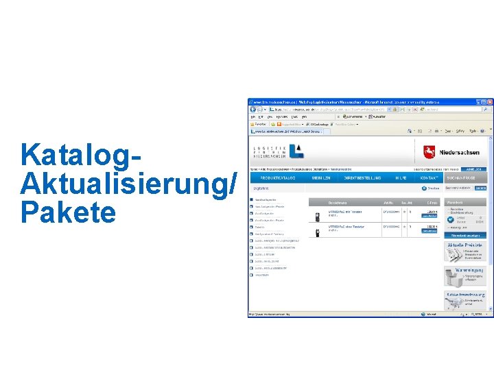 Katalog. Aktualisierung/ Pakete 