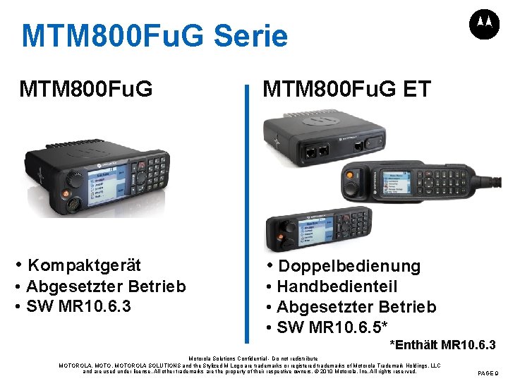 MTM 800 Fu. G Serie MTM 800 Fu. G ET • Kompaktgerät • Doppelbedienung