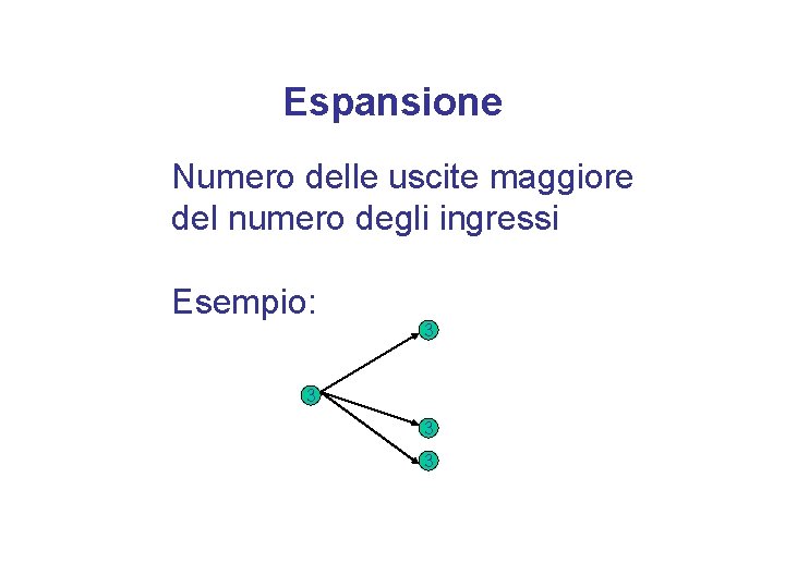 Espansione Numero delle uscite maggiore del numero degli ingressi Esempio: 3 3 