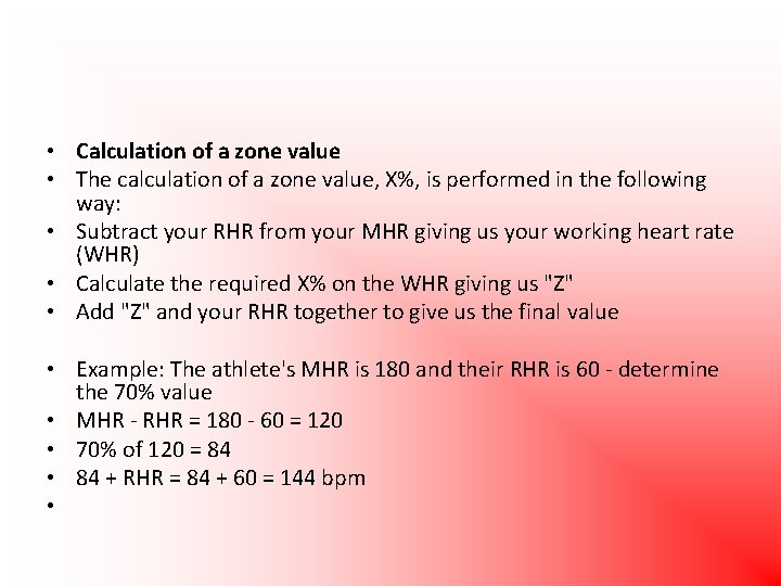  • Calculation of a zone value • The calculation of a zone value,