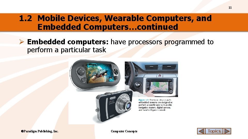 11 1. 2 Mobile Devices, Wearable Computers, and Embedded Computers…continued Ø Embedded computers: have