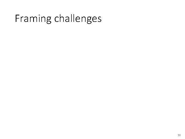 Framing challenges 38 