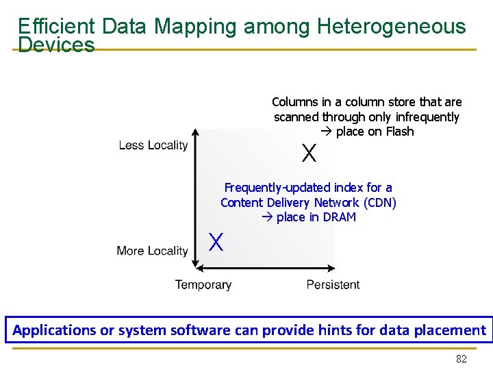 Efficient Data Mapping among Heterogeneous Devices Columns in a column store that are scanned