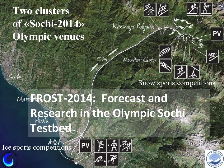Two clusters of «Sochi-2014» Olympic venues Snow sports competitions FROST-2014: Forecast and Research in