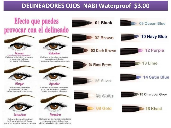 DELINEADORES OJOS NABI Waterproof $3. 00 