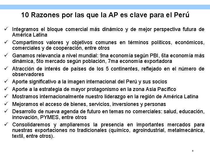 10 Razones por las que la AP es clave para el Perú ü Integramos