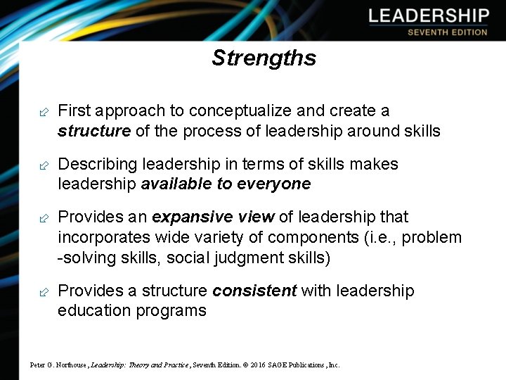 Strengths First approach to conceptualize and create a structure of the process of leadership