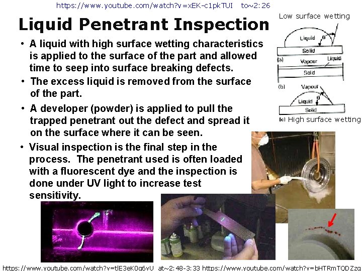 https: //www. youtube. com/watch? v=x. EK-c 1 pk. TUI to~2: 26 Liquid Penetrant Inspection