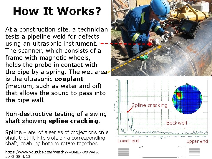 How It Works? At a construction site, a technician tests a pipeline weld for