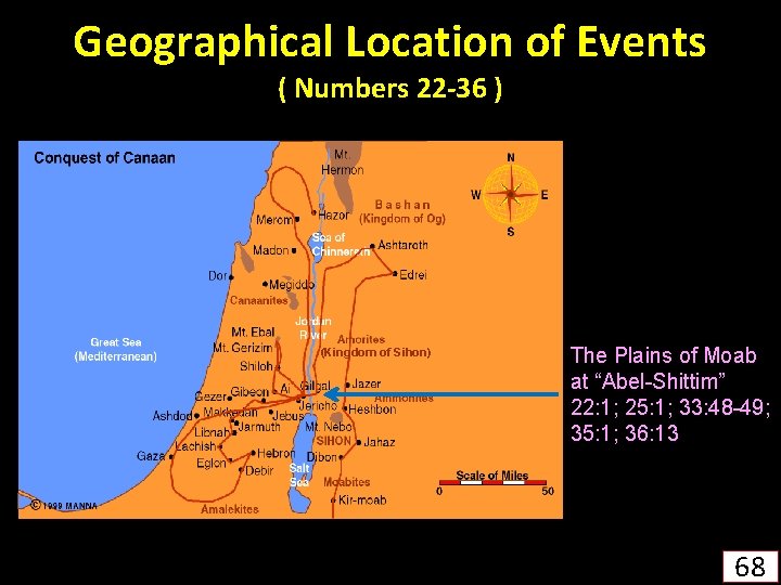 Geographical Location of Events ( Numbers 22 -36 ) (Kingdom of Sihon) The Plains