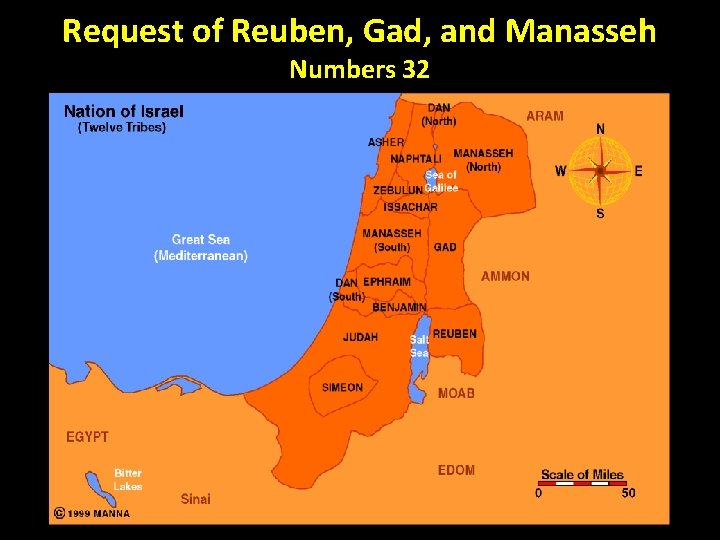 Request of Reuben, Gad, and Manasseh Numbers 32 