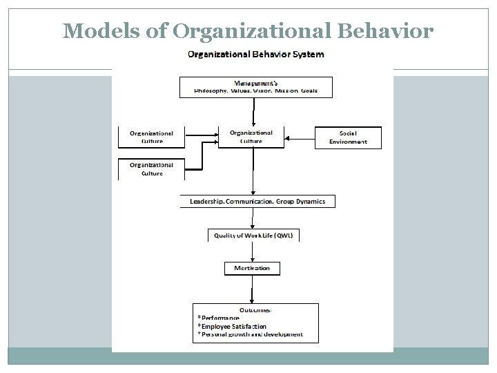 Models of Organizational Behavior 