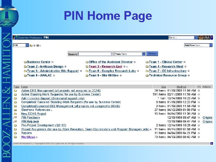 PIN Home Page 
