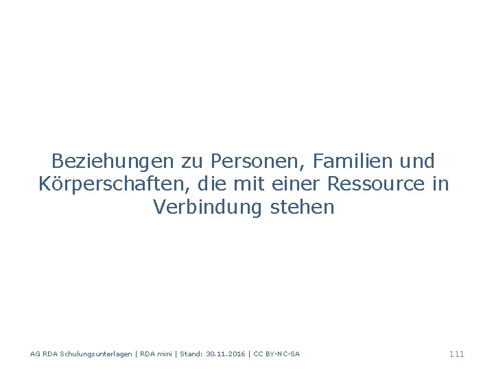 Beziehungen zu Personen, Familien und Körperschaften, die mit einer Ressource in Verbindung stehen AG