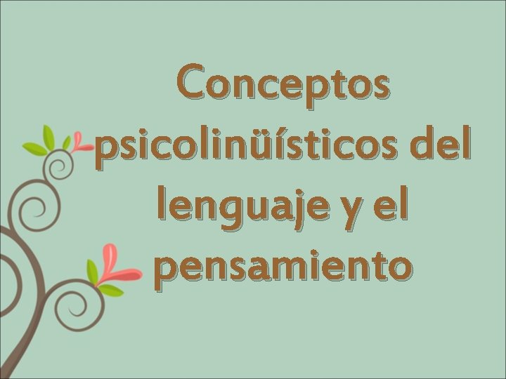 Conceptos psicolinüísticos del lenguaje y el pensamiento 