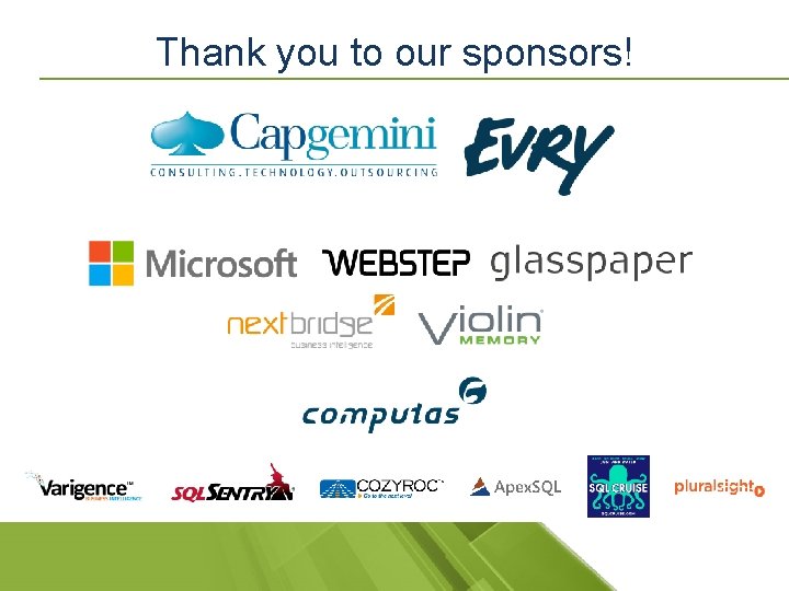 Thank you to our sponsors! 