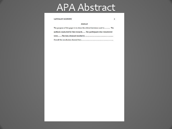 APA Abstract 