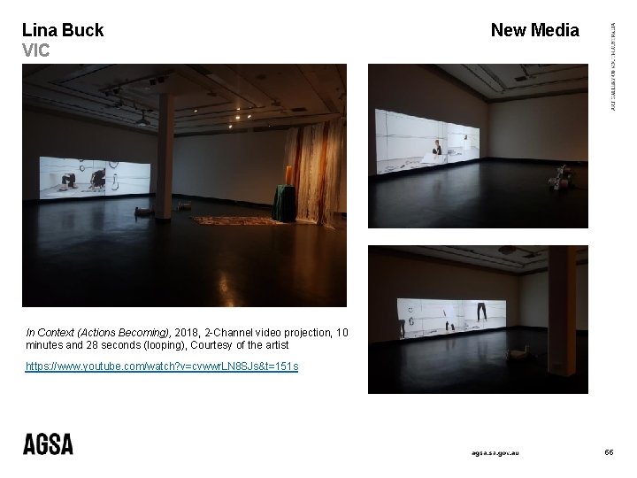 Lina Buck VIC New Media In Context (Actions Becoming), 2018, 2 -Channel video projection,