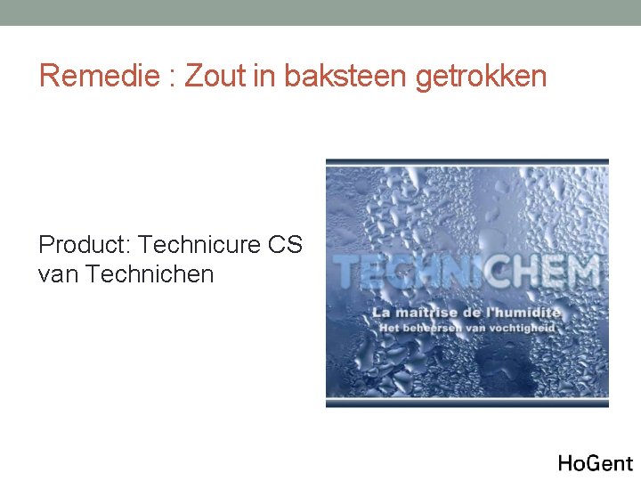 Remedie : Zout in baksteen getrokken Product: Technicure CS van Technichen 