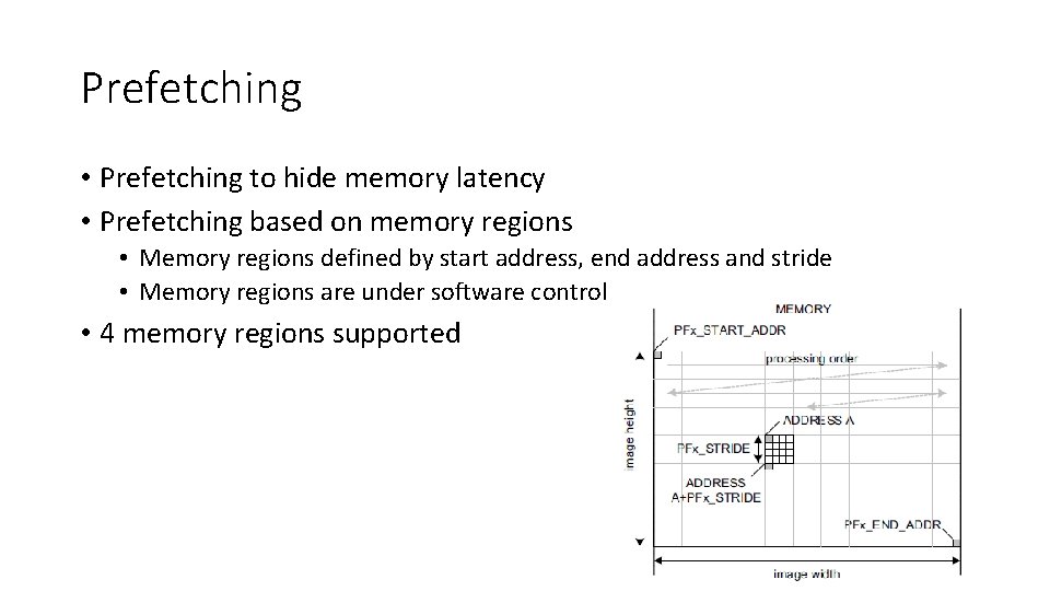 Prefetching • Prefetching to hide memory latency • Prefetching based on memory regions •