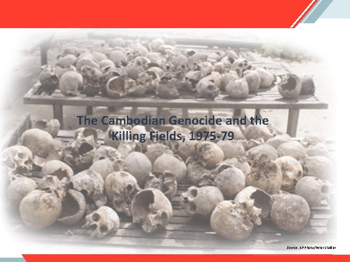 The Cambodian Genocide and the Killing Fields, 1975 -79 Source: AP Photo/Peter Stalder 