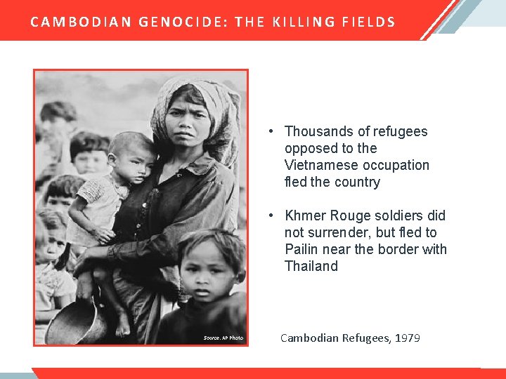 CAMBODIAN GENOCIDE: THE KILLING FIELDS • Thousands of refugees opposed to the Vietnamese occupation