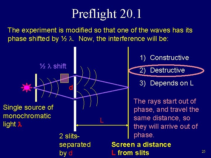 Preflight 20. 1 The experiment is modified so that one of the waves has