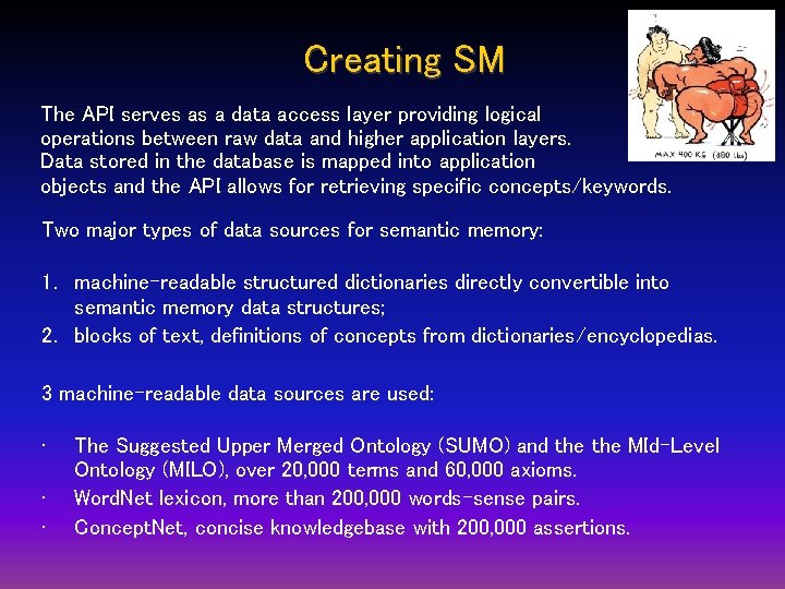 Creating SM The API serves as a data access layer providing logical operations between