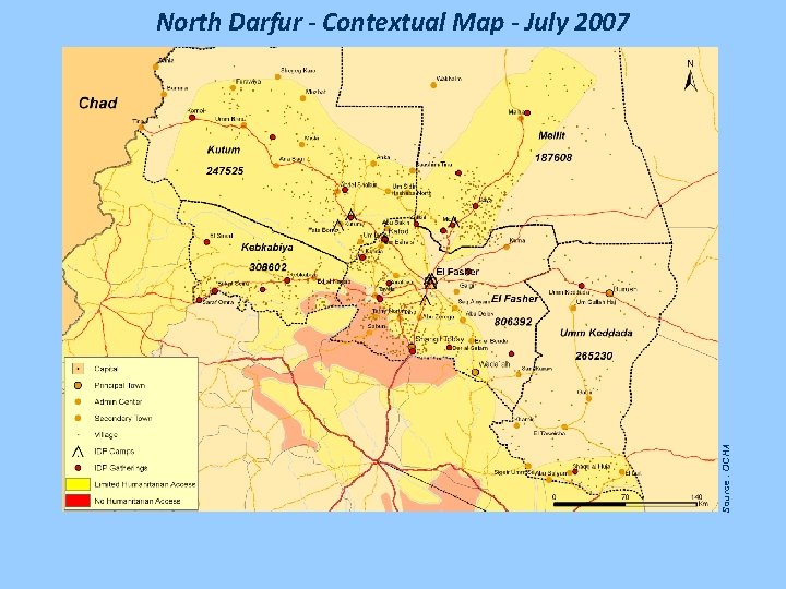 Source : OCHA North Darfur - Contextual Map - July 2007 