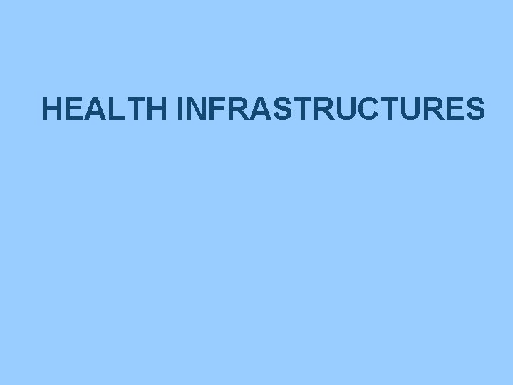 HEALTH INFRASTRUCTURES 