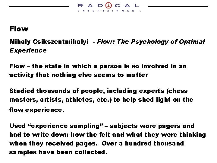 Flow Mihaly Csikszentmihalyi - Flow: The Psychology of Optimal Experience Flow – the state