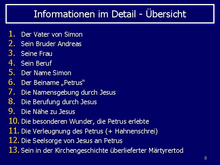 Informationen im Detail - Übersicht 1. Der Vater von Simon 2. Sein Bruder Andreas