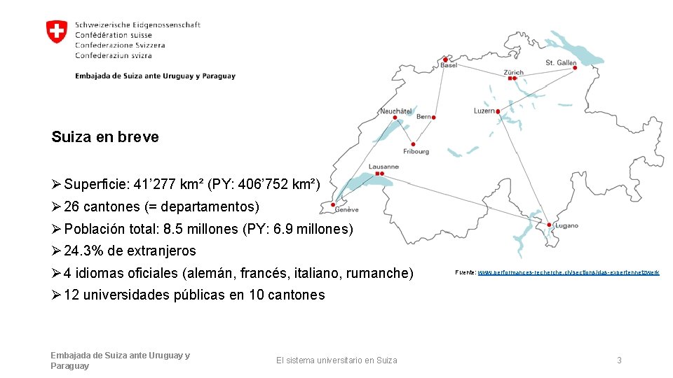 Suiza en breve Ø Superficie: 41’ 277 km² (PY: 406’ 752 km²) Ø 26
