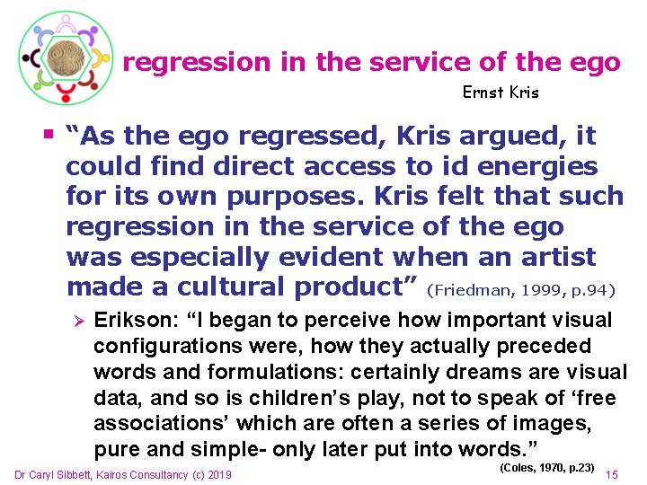 regression in the service of the ego Ernst Kris § “As the ego regressed,