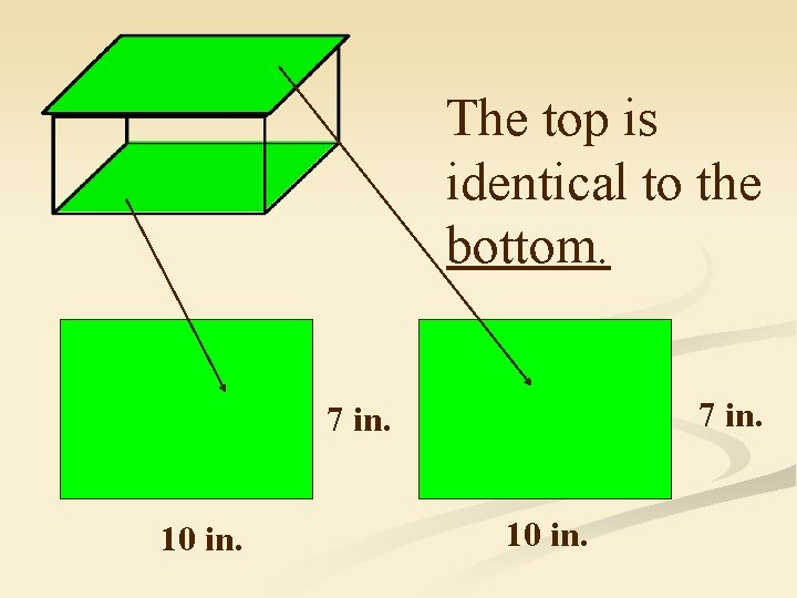 The top is identical to the bottom. 7 in. 10 in. 