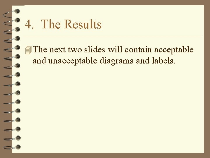 4. The Results 4 The next two slides will contain acceptable and unacceptable diagrams