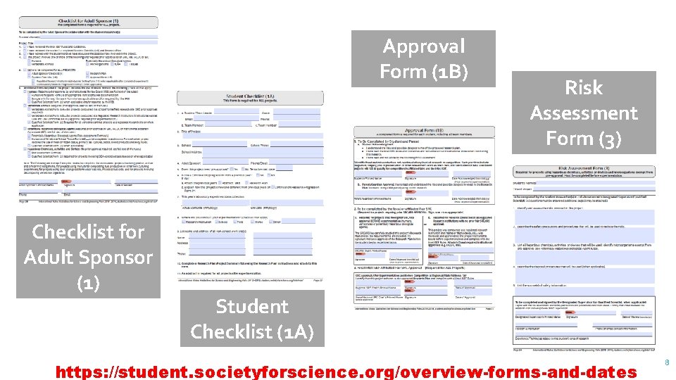 Approval Form (1 B) Checklist for Adult Sponsor (1) Risk Assessment Form (3) Student