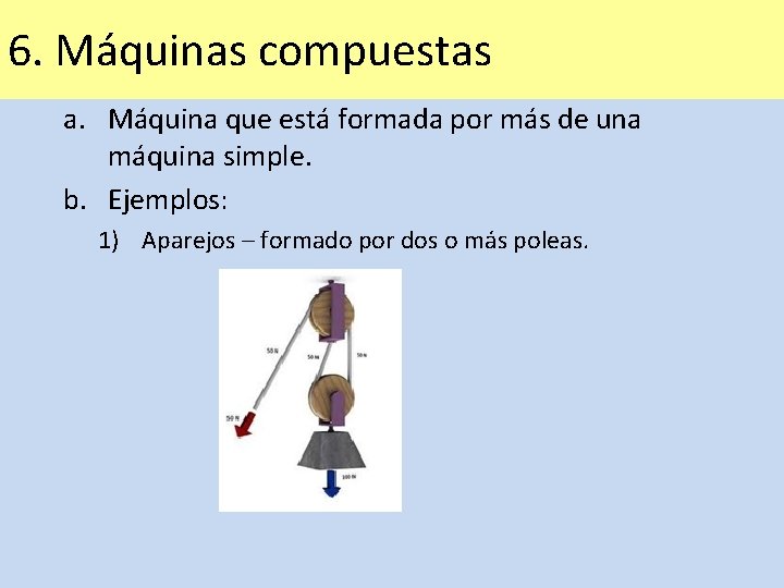 6. Máquinas compuestas a. Máquina que está formada por más de una máquina simple.