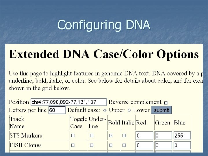 Configuring DNA 