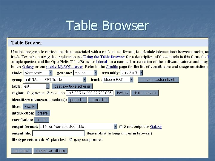 Table Browser 