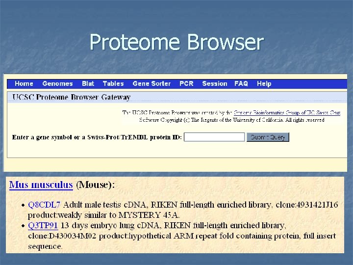Proteome Browser 